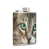Grüne mit Augen Katze Flachmann (Rechts)