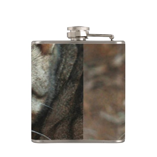 Grüne mit Augen Katze Flachmann (Rückseite)