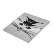 Grüne Mit Augen Katze Fliese (Seite)