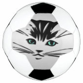Grüne Mit Augen Katze Fußball (Vorderseite)