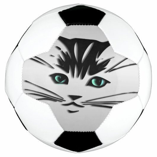 Grüne Mit Augen Katze Fußball (Vorderseite)