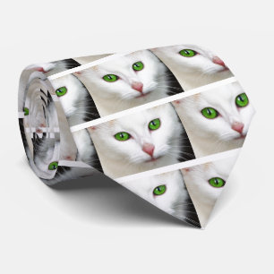 Grüne Mit Augen Katze Krawatte