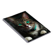 Grüne Mit Augen Katze Notizblock (Rechte Seite)