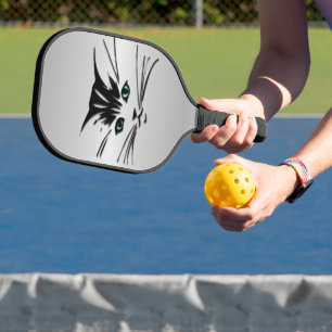 Grüne Mit Augen Katze Pickleball Schläger