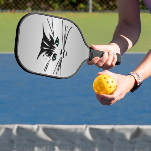 Grüne Mit Augen Katze Pickleball Schläger (InSitu)