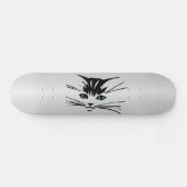 Grüne Mit Augen Katze Skateboard (Horizontal)