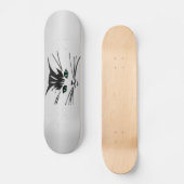 Grüne Mit Augen Katze Skateboard (Vorderseite)
