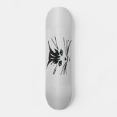 Grüne Mit Augen Katze Skateboard (Vorderseite)