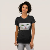 Grüne Mit Augen Katze T-Shirt (Vorne ganz)
