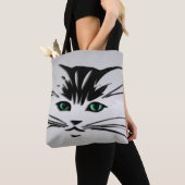 Grüne Mit Augen Katze Tasche (Von Nahem)