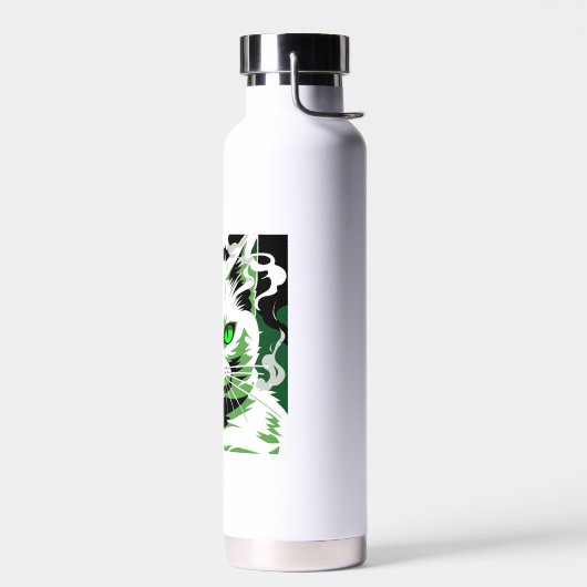 Grüne mit Augen Katze Trinkflasche (Links)