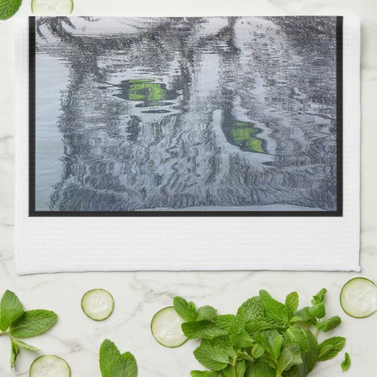 Grüne Mit Augen Katzen Geschirrtuch (Gefaltet)