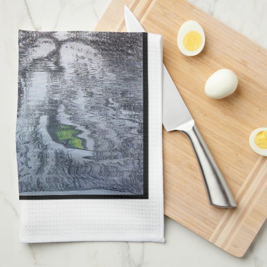 Grüne Mit Augen Katzen Geschirrtuch (Viertel Falte)