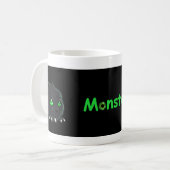 Grüne mit Augen Monster-Kaffee-Tasse Kaffeetasse (Vorderseite Links)