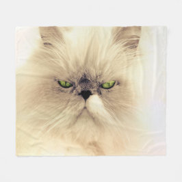 Grüne Mit Augen Perserkatze Fleecedecke