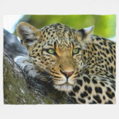 GRÜNE MIT AUGEN SCHÖNHEIT: Das LEOPARD Fleecedecke (Vorderseite (Horizontal))