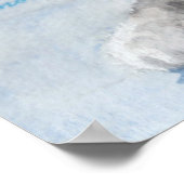 Grüne Mit Augen Tortoiseshell Graue Katze Wasserfa Poster (Ecke)