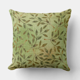 GRÜNE MIT BRANCHEN UND BLÄTTER KISSEN