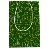 GRÜNE MIT DÜNEN GRÜNEN IRISCHEN KONTUREN MITTLERE GESCHENKTÜTE (Vorderseite)