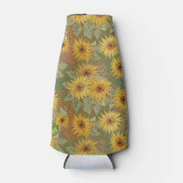 GRÜNE MIT GELB & GOLD FALL SUNFLOWERS FLASCHENKÜHLER