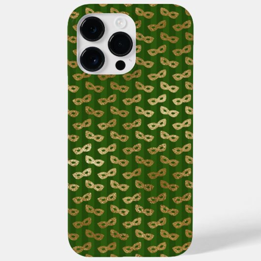 GRÜNE MIT GOLD MARDI GRAS MASKS Case-Mate iPhone HÜLLE (Rückseite)