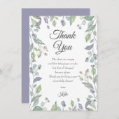 Grüne mit Lilac Baby Dusche Danke, Gedicht Dankeskarte (Vorne/Hinten)