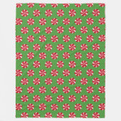 GRÜNE MIT ROTEN UND WEISSEN CHRISTMAS HARTKANDIEN FLEECEDECKE (Vorderseite)
