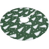 GRÜNE MIT WEISSEN BÄUMEN POLYESTER WEIHNACHTSBAUMDECKE (Schrägansicht)