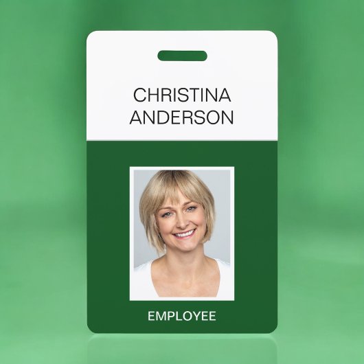Grüne Mitarbeiter - Name Foto Corporate Work Ausweis