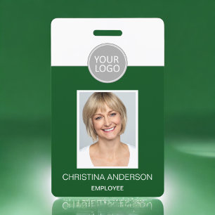 Grüne Mitarbeiter Name Logo Foto Unternehmensarbei Ausweis