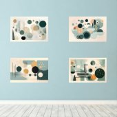 Grüne Mitte des Jahrhunderts Bilderwand Sets (Holzboden)