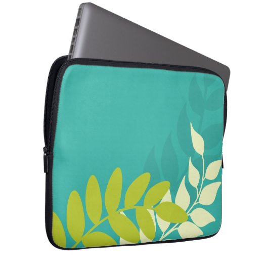 Grüne Mod-Reben Laptopschutzhülle (Vorne Rechts)