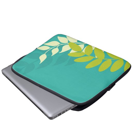 Grüne Mod-Reben Laptopschutzhülle (Vorne Knopf)