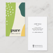 Grüne, moderne Abstrakte Malformen Visitenkarte (Vorne/Hinten)