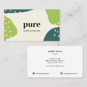 Grüne, moderne Abstrakte Malformen Visitenkarte (Vorne/Hinten)