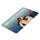 Grüne moderne Ausschneidung Speichern des Datumsfe Magnet (Linke Seite)