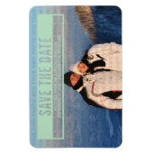 Grüne moderne Ausschneidung Speichern des Datumsfe Magnet (Vertikal)