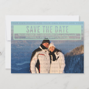 Grüne moderne Ausschnitt Save the Date einladen Einladung