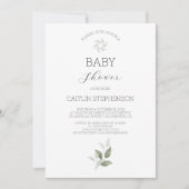 Grüne moderne Babydusche Einladung (Vorderseite)