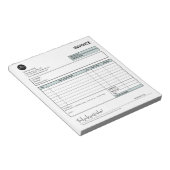 Grüne, moderne Berufliche Rechnungsform Notizblock (angewinkelt)
