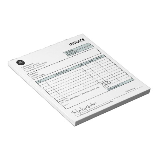 Grüne, moderne Berufliche Rechnungsform Notizblock (angewinkelt)