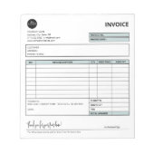 Grüne, moderne Berufliche Rechnungsform Notizblock (Vorderseite)