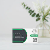 Grüne, moderne Berufliche Unternehmensscanner Visitenkarte (Stehend Vorderseite)