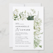 Grüne, moderne botanische Hochzeit Einladung (Vorderseite)