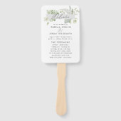 Grüne, moderne botanische Hochzeit Fächer (Vorderseite)