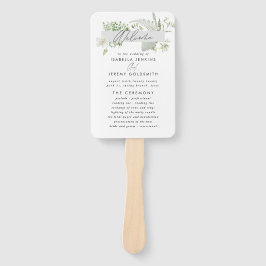 Grüne, moderne botanische Hochzeit Fächer