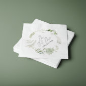 Grüne, moderne botanische Hochzeit Serviette