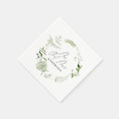 Grüne, moderne botanische Hochzeit Serviette (Ecke)