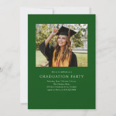 Grüne Moderne Elegante Script Foto Graduation Part Einladung (Rückseite)