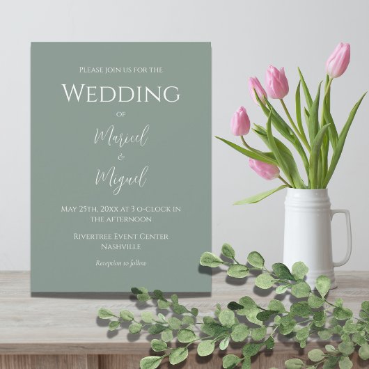 Grüne moderne Hochzeit Einladung